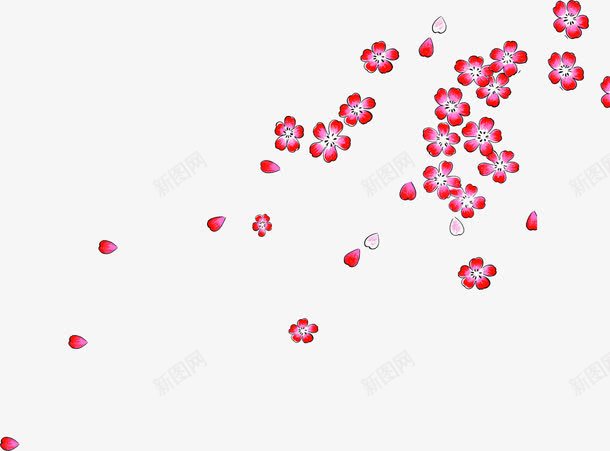 创意合成红色的花朵桃花png免抠素材_新图网 https://ixintu.com 创意 合成 桃花 红色 花朵