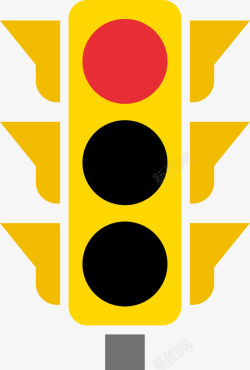 黄色卡通红绿灯指示灯图素材