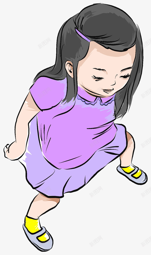 跳房子的小女孩png免抠素材_新图网 https://ixintu.com 儿童 女孩 玩耍 跳