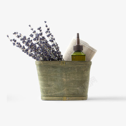 毛巾和薰衣草素材