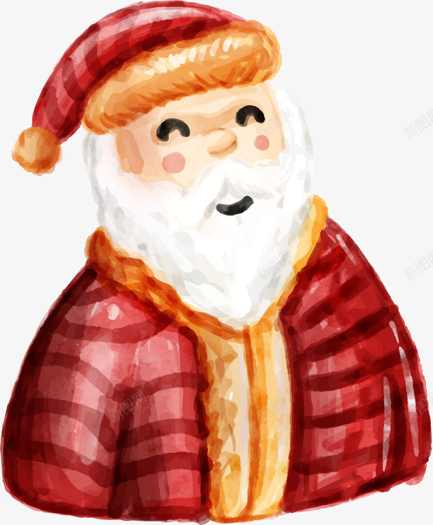 圣诞节可爱卡通圣诞老人png免抠素材_新图网 https://ixintu.com 卡通 可爱 圣诞老人 圣诞节 水彩 红色 装饰图案