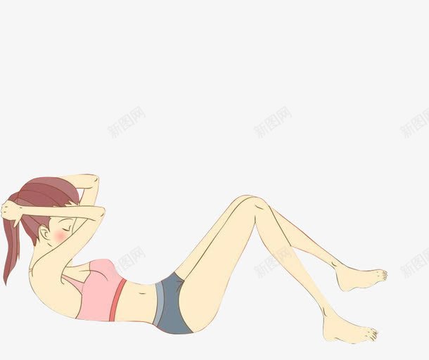 健身女孩png免抠素材_新图网 https://ixintu.com 可爱 美女 苗条 裸露 躺着的人 长发