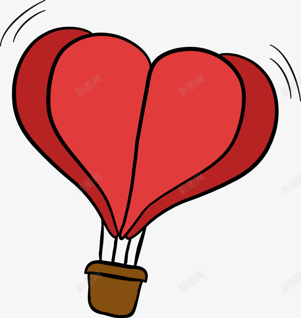 红色爱心气球png免抠素材_新图网 https://ixintu.com 创意 卡通 小清新 彩色 彩色气球 情人节 气球 浪漫 热气球 热气球图 热气球设计 爱心 花纹