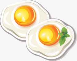 黄色的蛋黄卡通简约煎鸡蛋高清图片