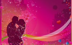剪影颜色艳丽的情人节广告背景矢量图高清图片
