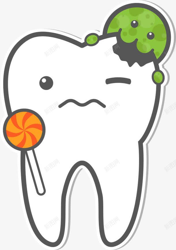 牙齿和蛀虫png免抠素材_新图网 https://ixintu.com 卡通牙齿 牙齿 矢量牙齿 蛀虫
