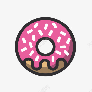 卡通粉色巧克力甜甜圈标免矢量图图标图标