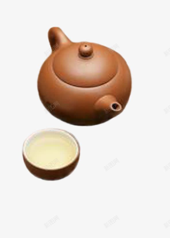 褐色茶杯茶壶png免抠素材_新图网 https://ixintu.com 茶壶 茶杯 褐色