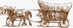 马素描素描马车高清图片