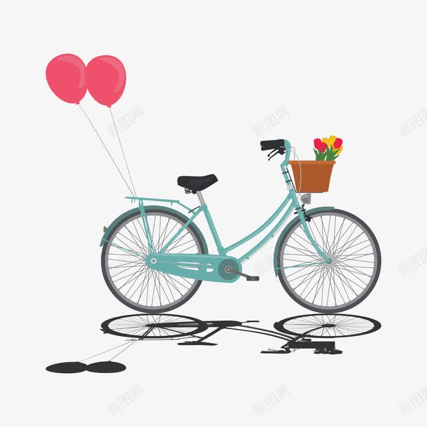 自行车插画png免抠素材_新图网 https://ixintu.com 微拟物 气球 自行车
