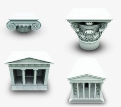 爱奥尼亚柱式希腊柱式建筑图标高清图片