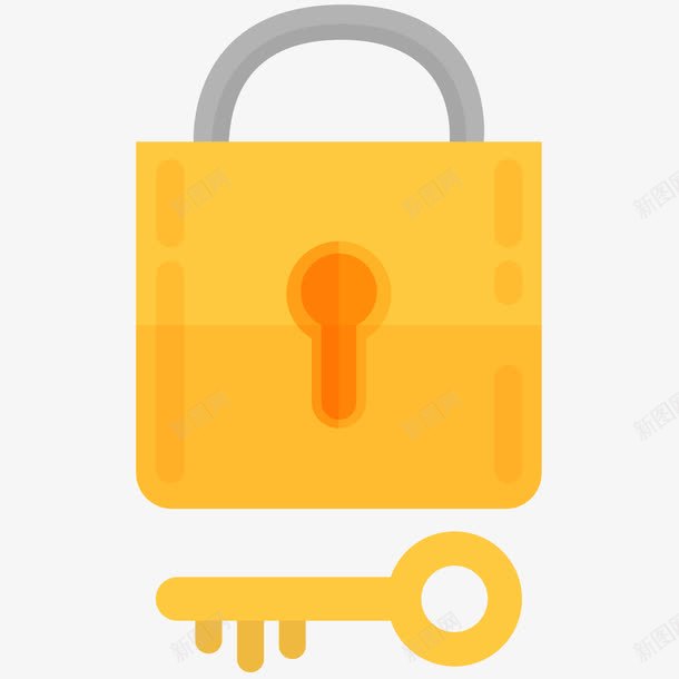 矢量卡通锁钥匙png_新图网 https://ixintu.com 矢量 卡通 锁 钥匙 lock 锁定