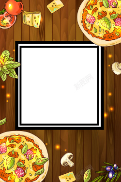 方便食品矢量西餐披萨美食海报背景高清图片