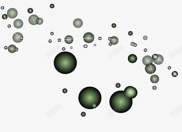 手绘绿色漂浮泡泡装饰png免抠素材_新图网 https://ixintu.com 泡泡 漂浮 绿色 装饰
