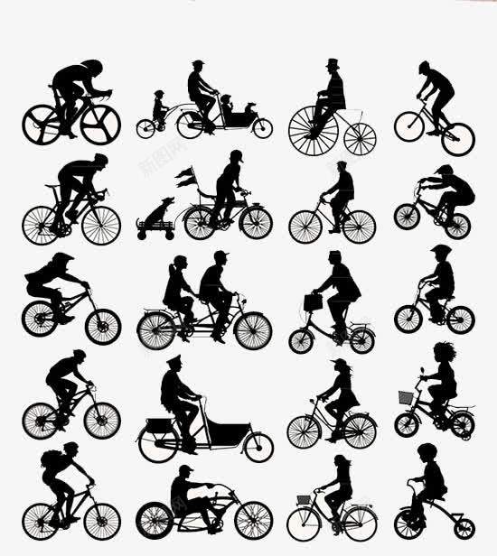 骑行标识图标png_新图网 https://ixintu.com 姿势 标志骑行 自行车 警示