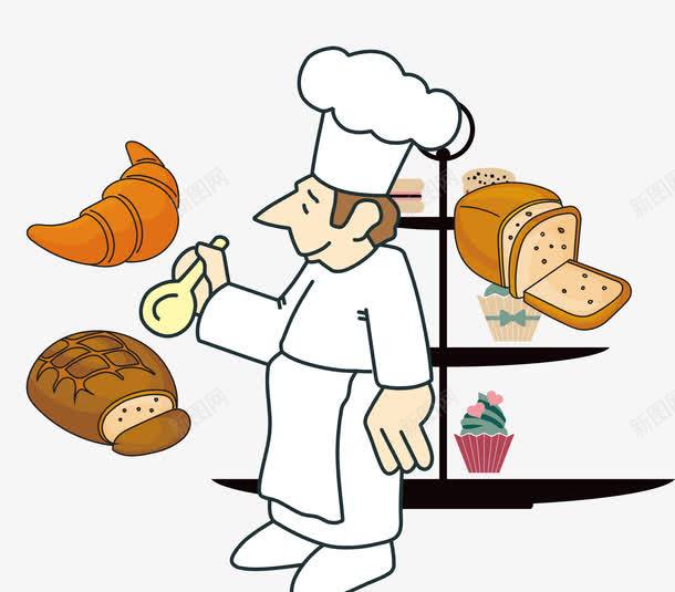 忙碌的面包师png免抠素材_新图网 https://ixintu.com 卡通图案 厨师 矢量素材 面包师 面包师傅 面点师