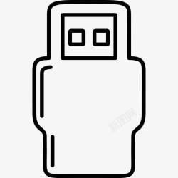 连接器的轮廓机器人的轮廓或USB插头图标高清图片