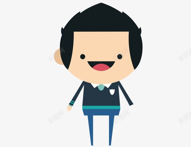 卡通男孩矢量图ai免抠素材_新图网 https://ixintu.com 人物平面设计 人物设计 卡通男孩 扁平化 矢量图