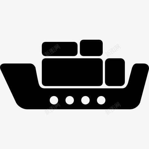集装箱船的侧面图标png_新图网 https://ixintu.com 侧视图 船舶 货物的剖面 运输 集装箱