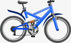 蓝色的自行车素材
