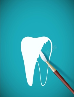 牙医海报矢量创意手绘牙齿美白背景高清图片