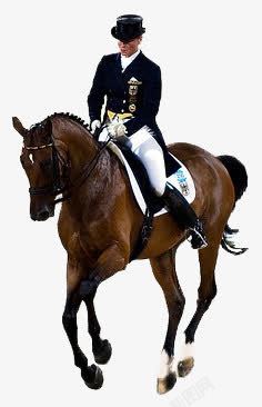手绘马素描骑马的绅士素材