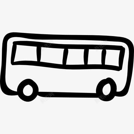 巴士手拉运输图标png_新图网 https://ixintu.com 公共汽车 手绘 概述 车辆 轮廓 运输