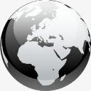 浏览器黑与白地球全球互联网行星图标图标