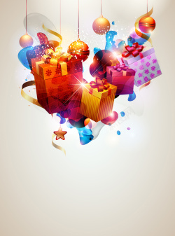 礼品广告背景新年促销礼品盒海报宣传背景矢量图高清图片
