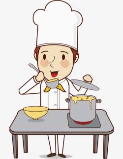 汤河粉图品汤的厨师图高清图片