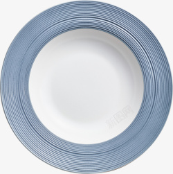 磁盘i俯视的白蓝瓷汤盘高清图片