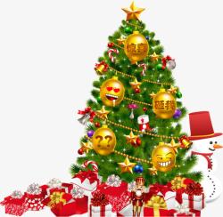 彩色卡通圣诞树装饰素材