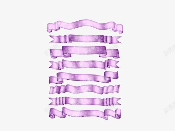 紫色彩带png免抠素材_新图网 https://ixintu.com 丝带 促销标签 彩带