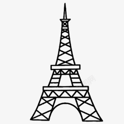 黑色铁塔巴黎铁塔简笔画高清图片