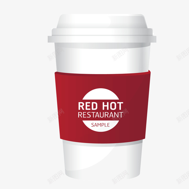 商务红色咖啡杯矢量图ai免抠素材_新图网 https://ixintu.com 咖啡杯 商务 红色 红色商务 矢量图