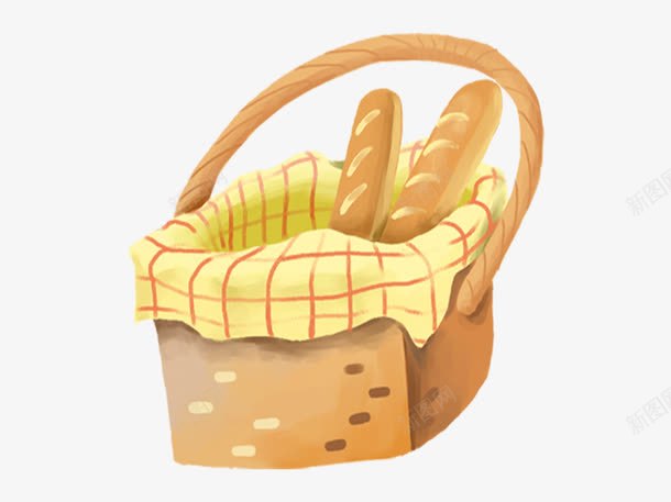 野餐png免抠素材_新图网 https://ixintu.com 卡通 野餐布 野餐篮 面包