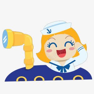 女孩png免抠素材_新图网 https://ixintu.com 女孩 人物 头像 海员 卡通 可爱 卡哇伊 潜水艇