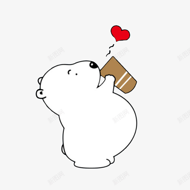 可爱的小熊喝水png免抠素材_新图网 https://ixintu.com 动物喝水 卡通 可爱 喝水 小熊