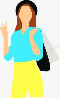 人物轮廓png免抠素材_新图网 https://ixintu.com 人物 手绘画 拿购物袋的人 矢量装饰 装饰