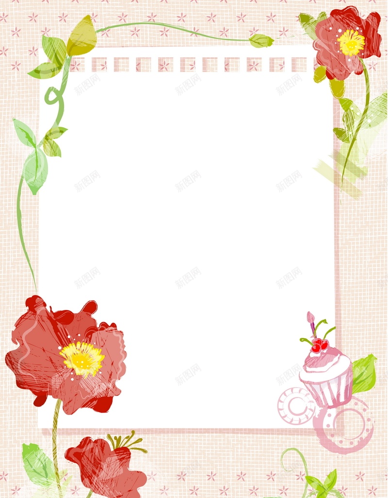 手绘花朵矢量图ai设计背景_新图网 https://ixintu.com 卡通 手绘 甜品 白色 童趣 纸张 花朵 矢量图