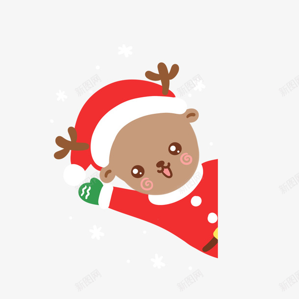 圣诞节装扮的小鹿png免抠素材_新图网 https://ixintu.com 卡通手绘 圣诞礼物 圣诞节 圣诞节装扮的小鹿