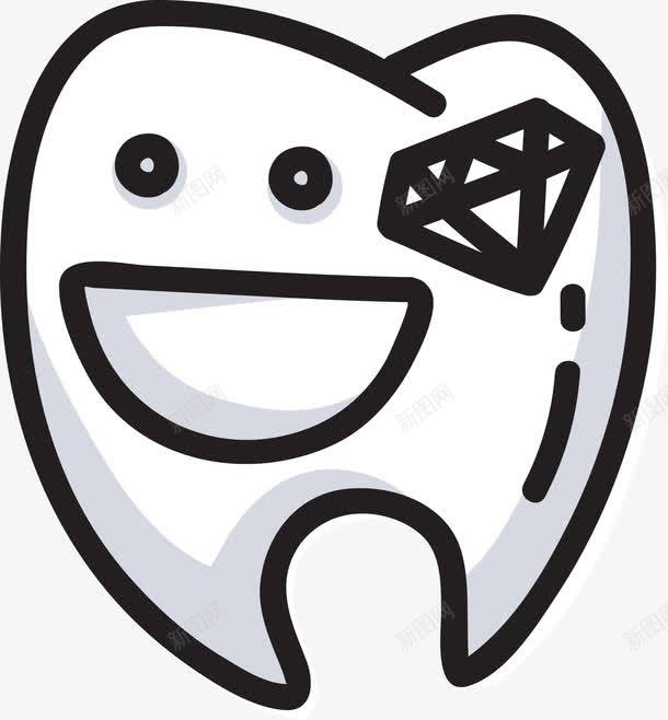 微笑的卡通手绘牙齿图标png_新图网 https://ixintu.com 人体器官 微笑 微笑表情 手绘牙齿 清洁 牙 牙齿 牙齿修护卡通图 牙齿微笑 牙齿笑容 矢量牙齿