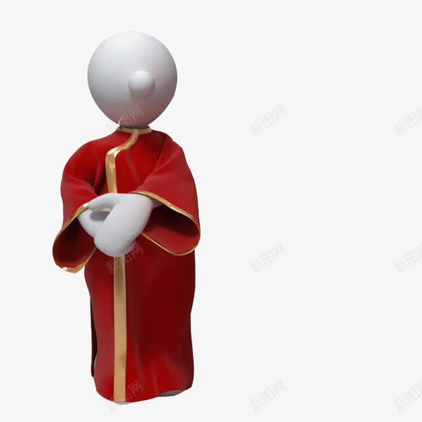 穿红袍的小白人png免抠素材_新图网 https://ixintu.com 小白人 礼节 站立 红袍