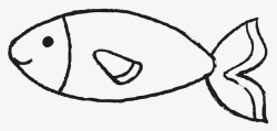 荷花鱼儿水中游手绘线条鱼图标高清图片