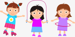 三个女孩儿童节运动的小女孩高清图片