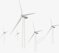 卡通风力发电白色卡通风力发电场景高清图片