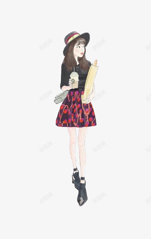 吃东西的女孩png免抠素材_新图网 https://ixintu.com 吃东西 女孩 时尚女孩 面包