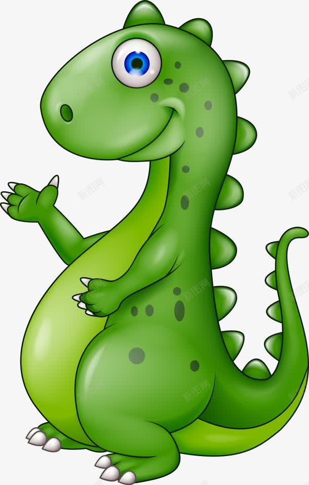 卡通绿色恐龙矢量图ai免抠素材_新图网 https://ixintu.com Q版绿色恐龙 侏罗纪 可爱的恐龙 手绘绿色恐龙 矢量图