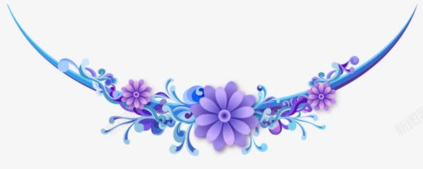 紫色花饰花朵png免抠素材_新图网 https://ixintu.com 紫色 花朵 花饰