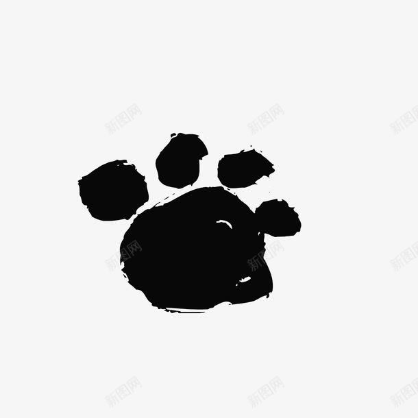 简笔画猫爪印png免抠素材_新图网 https://ixintu.com 手绘图 手绘猫爪 简笔画猫爪印 黑色猫爪印
